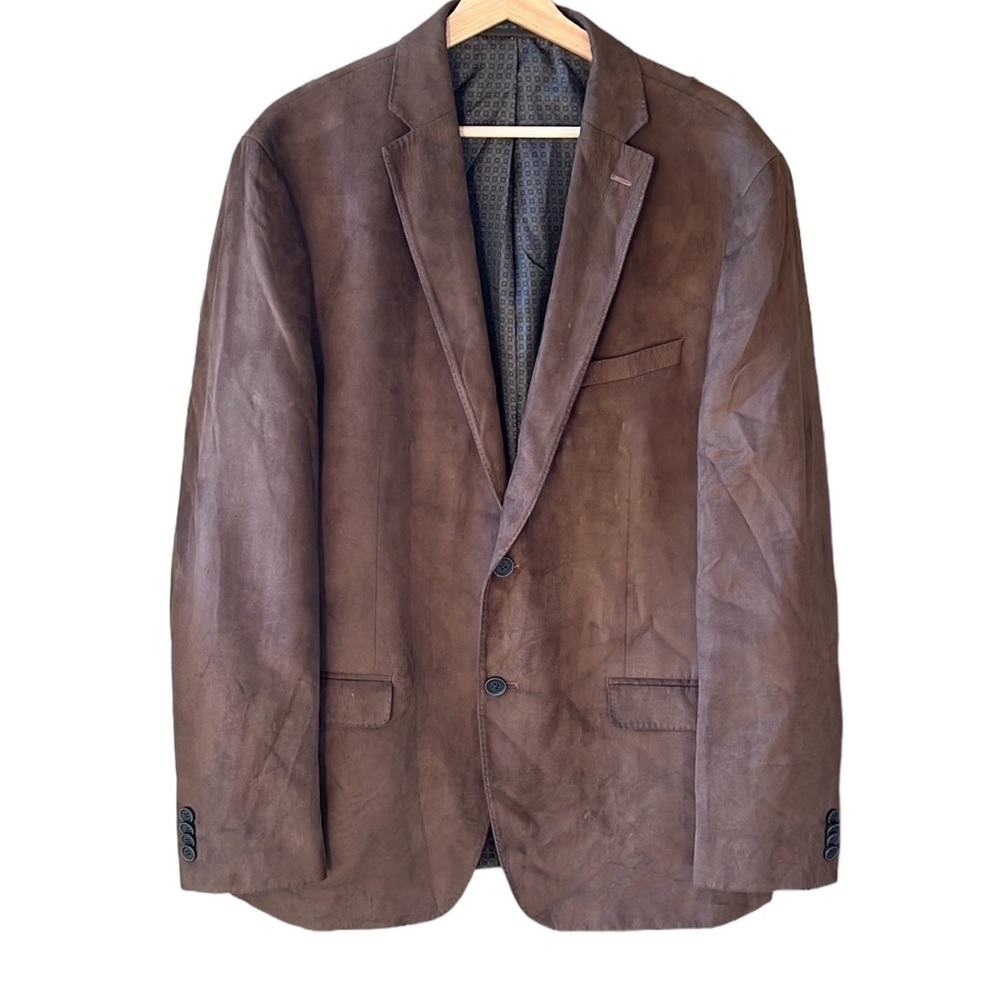 Michael Kors Men’s Brown Faux Suede Blazer Jacket Sports Coat 44L